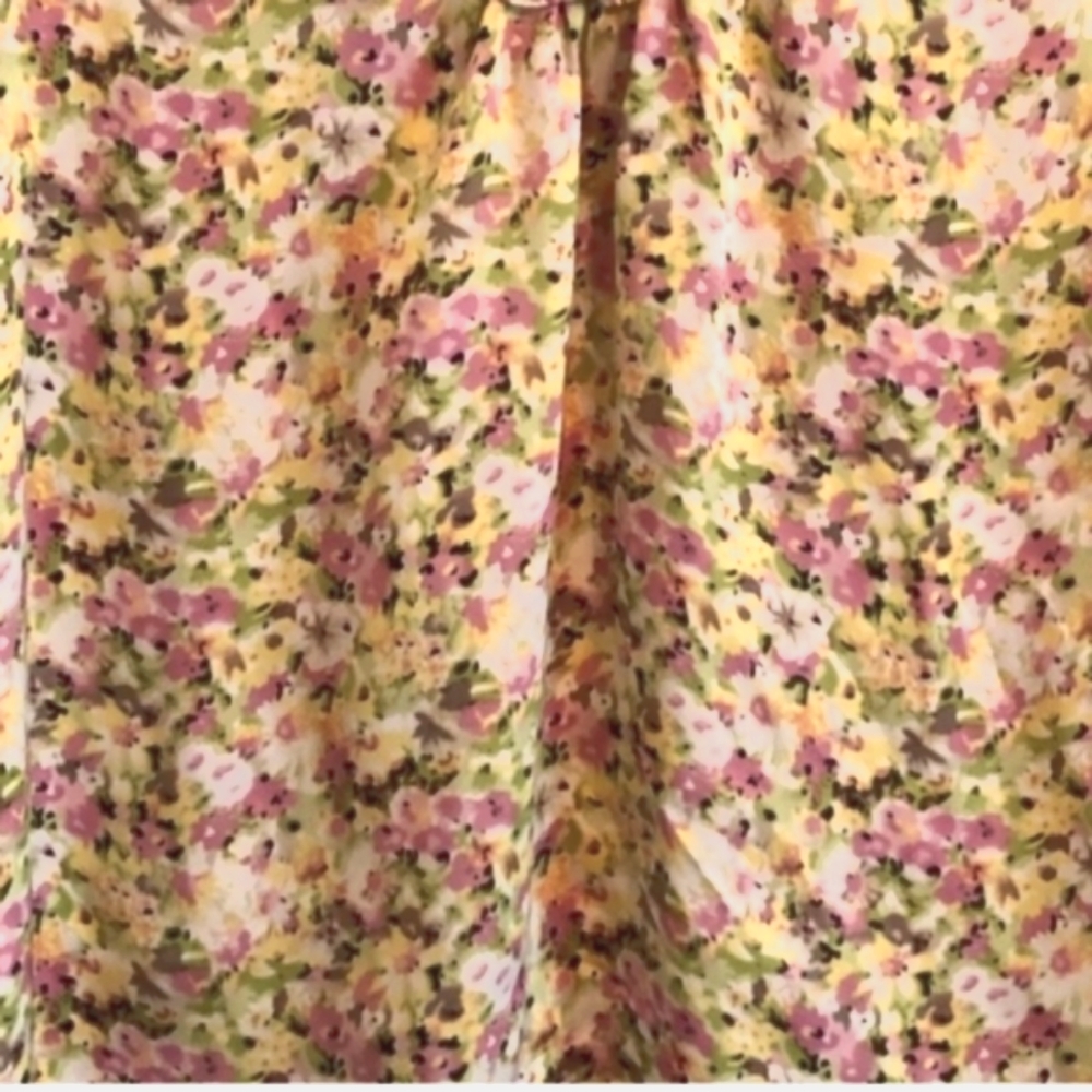 🌷Dainty Floral Satin Sleeveless Ruffles Career Blouse Camisole - XL - Picture 3 of 9